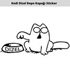 Kedi Depo Kapağı Oto Sticker 15 CM